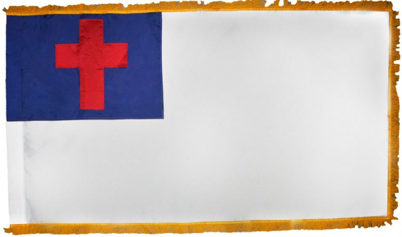 4 x 6' Nylon Christian Flag - Fringed