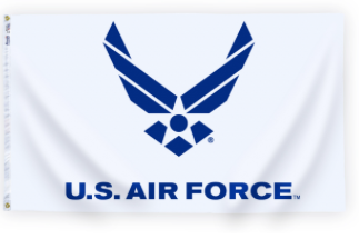Air Force Wings Flag with White Background - 3'x5' - For Outdoor Use