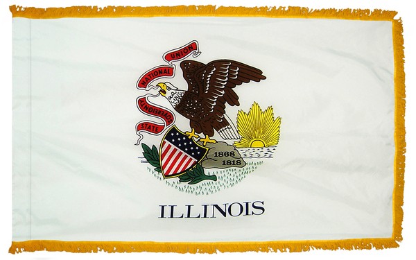 4 x 6' Nylon Illinois Flag - Fringed