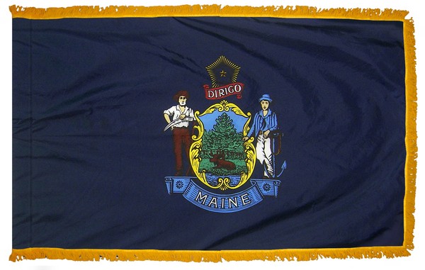 4 x 6' Nylon Maine Flag - Fringed