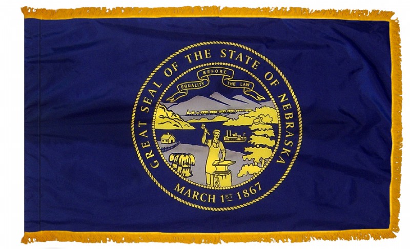 4 x 6' Nylon Nebraska Flag - Fringed