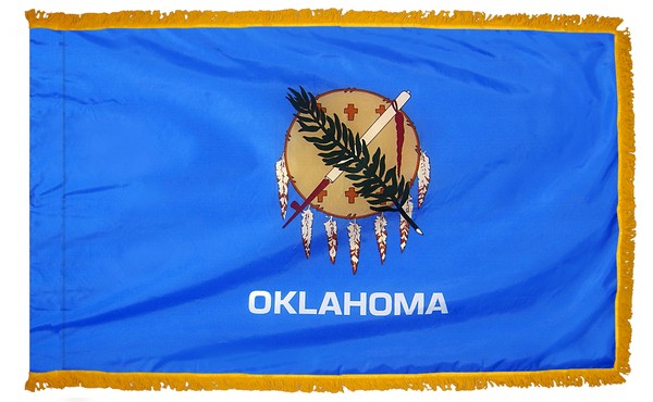 4 x 6' Nylon Oklahoma Flag - Fringed