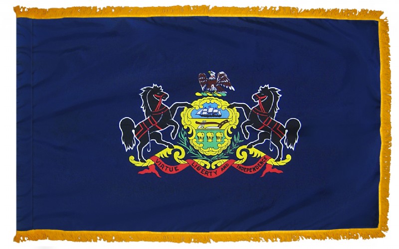4 x 6' Nylon Pennsylvania Flag - Fringed