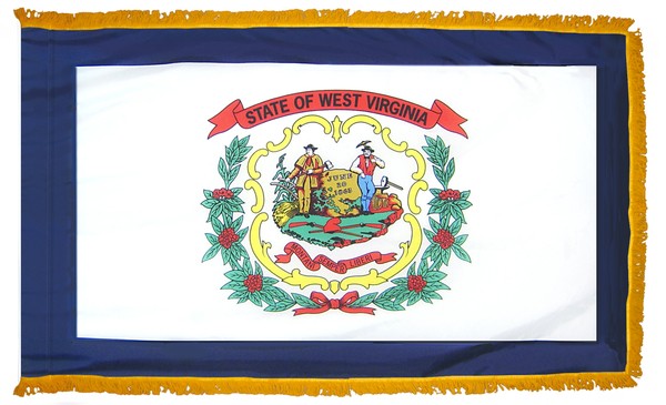 4 x 6' Nylon West Virginia Flag - Fringed