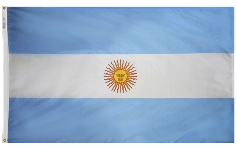 3 x 5' Nylon Argentina Flag Gov't