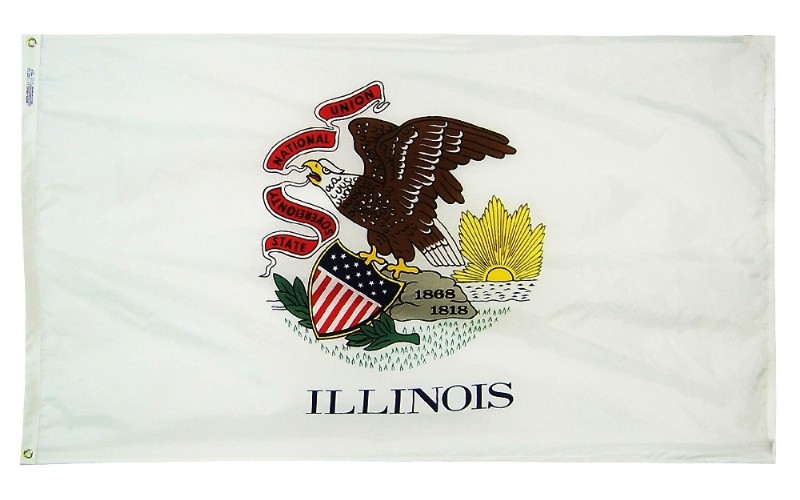 2 x 3' Nylon Illinois Flag