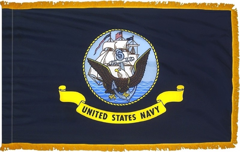 4 x 6' Nylon Navy Flag - Fringed