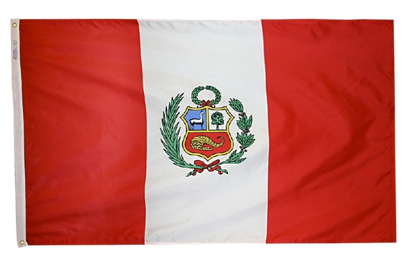 3 x 5' Nylon Peru Flag Gov't