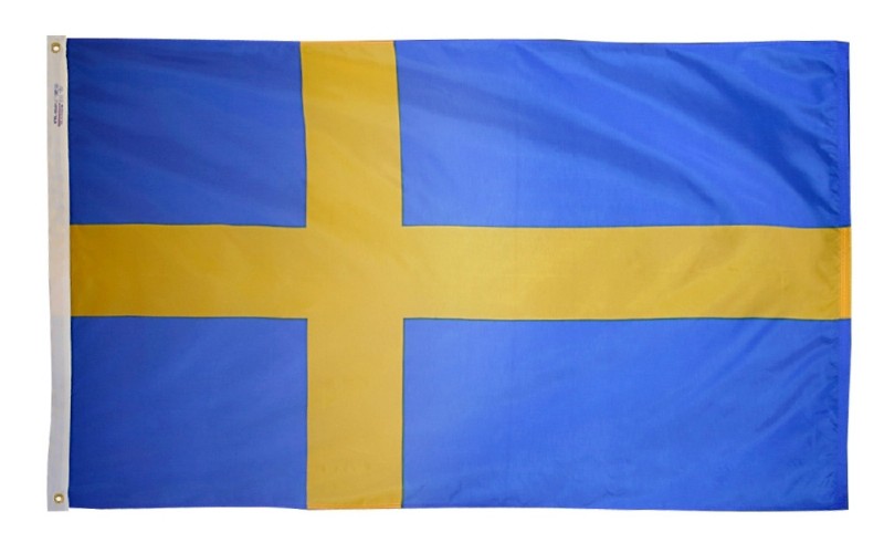 2 x 3' Nylon Sweden Flag