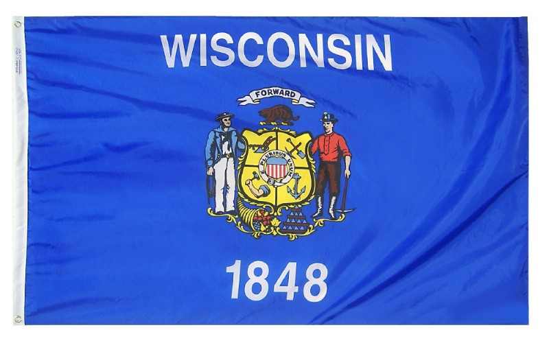 2 x 3' Nylon Wisconsin Flag