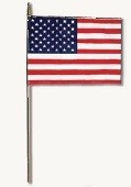 4 x 6" USA Stick Flags - Ball Top