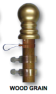 2 Piece 6' Wood Grain Finish Aluminum Spinning Pole