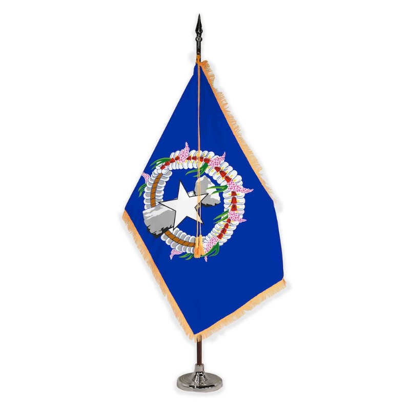 8’ Northern Mariana Islands Indoor Oak Pole Set with Plastic Accessories