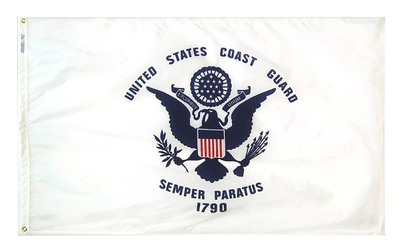 3 x 5' Colonial Nyl-Glo US Coast Guard Indoor - Flag and Mounting Set