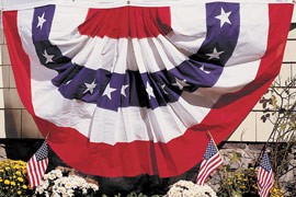 Full Fan - Red/White/Blue with Stars - Poly-Cotton - 3'x6'