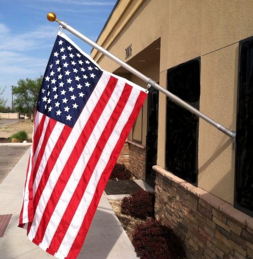 6' Silver Premium American Flagpole Kit