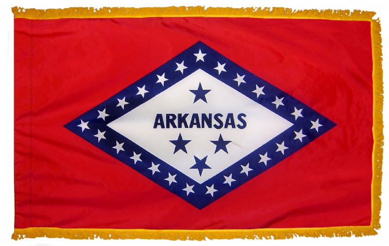 4 x 6' Nylon Arkansas Flag - Fringed