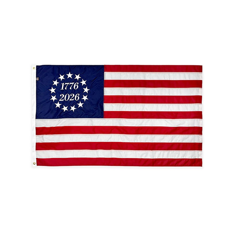 3’ x 5’ Betsy Ross 1776-2026 Commemorative Flag – Nylon Embroidered 