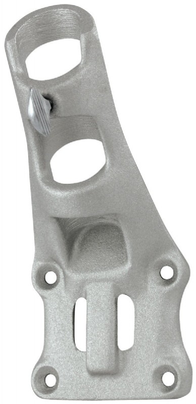 Bracket for Spinning Flagpole - With Banding Slot - Silver