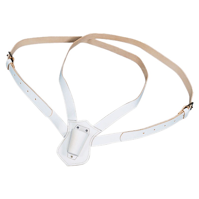 Leather Parade Carrying Belts - Double Strap - White