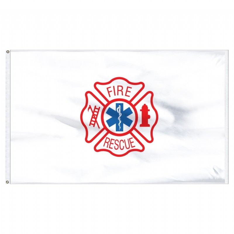 Fire Rescue Flag - 3'x5' - For Outdoor Use