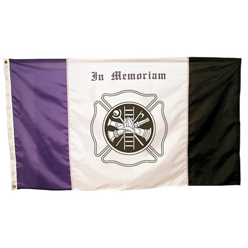 3 x 5' Nylon Fireman Mourning Flag