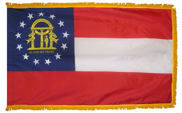4 x 6' Nylon Georgia Flag - Fringed