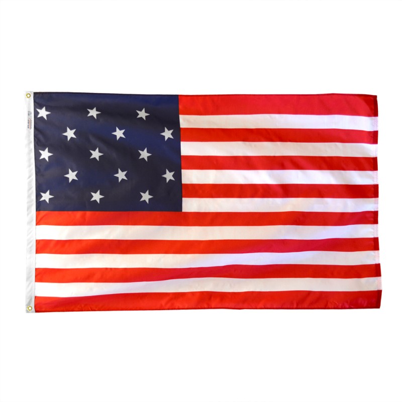 3 x 5' Nylon Star Spangled (15 Stars) Flag Printed