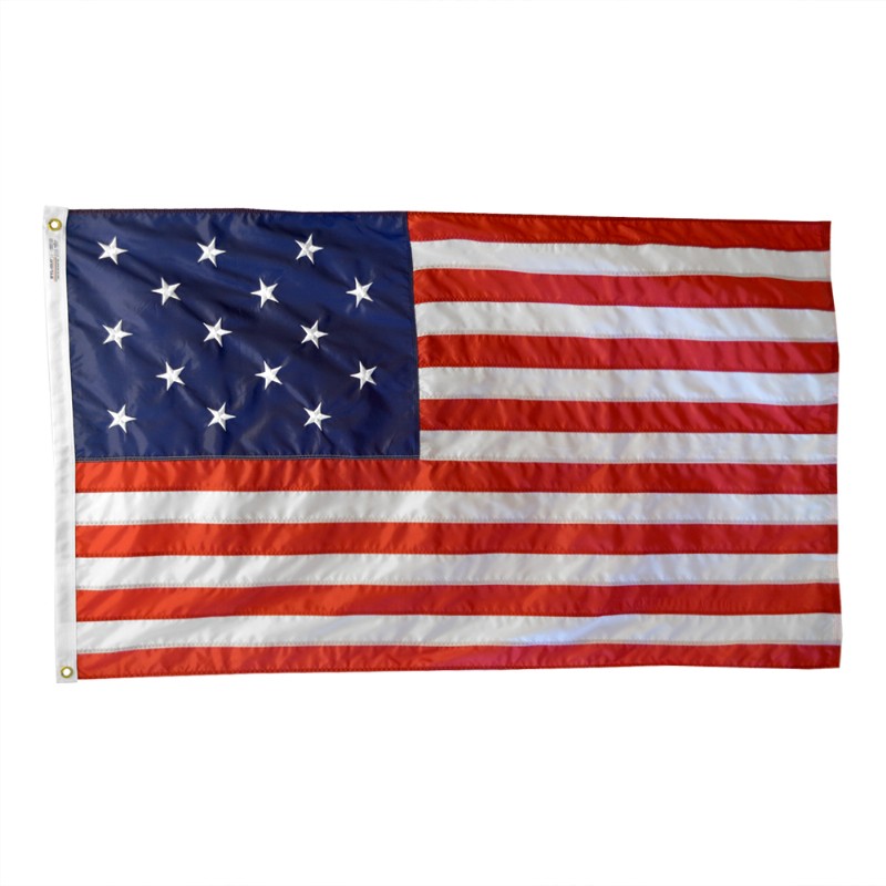 3 x 5' Nylon Star Spangled (15 Stars) American Flag Sewn