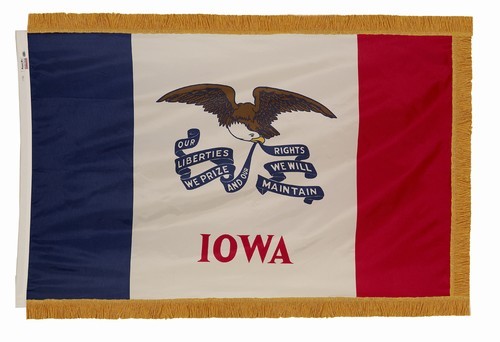 3 x 5' Nylon Iowa Flag - Fringed