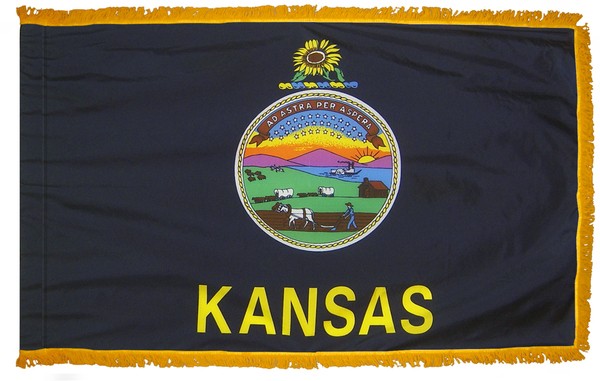 4 x 6' Nylon Kansas Flag - Fringed