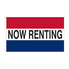 3 X 5' Nylon "Now Renting" Message Flag