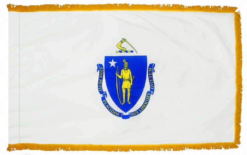 3 x 5' Nylon Massachusetts Flag - Fringed