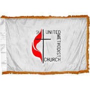4 x 6 United Methodist Flag with Fringe - For Indoor Use