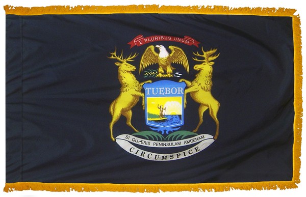 3 x 5' Nylon Michigan Flag - Fringed