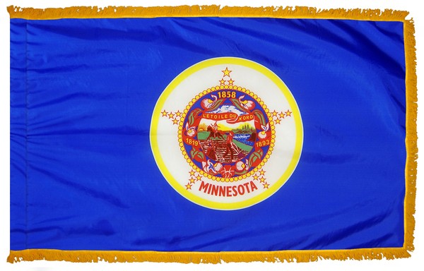 3 x 5' Nylon Minnesota State Flag - Historical - Fringed