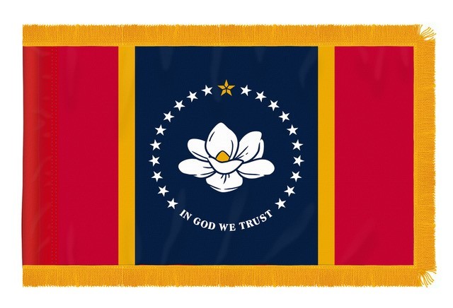3 x 5' Nylon Mississippi Flag - Fringed