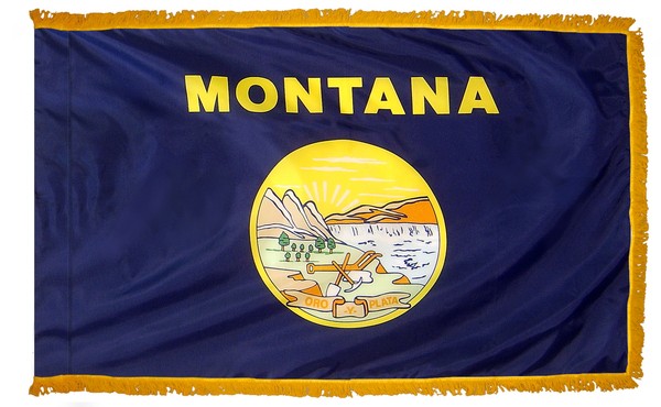 4 x 6' Nylon Montana Flag - Fringed