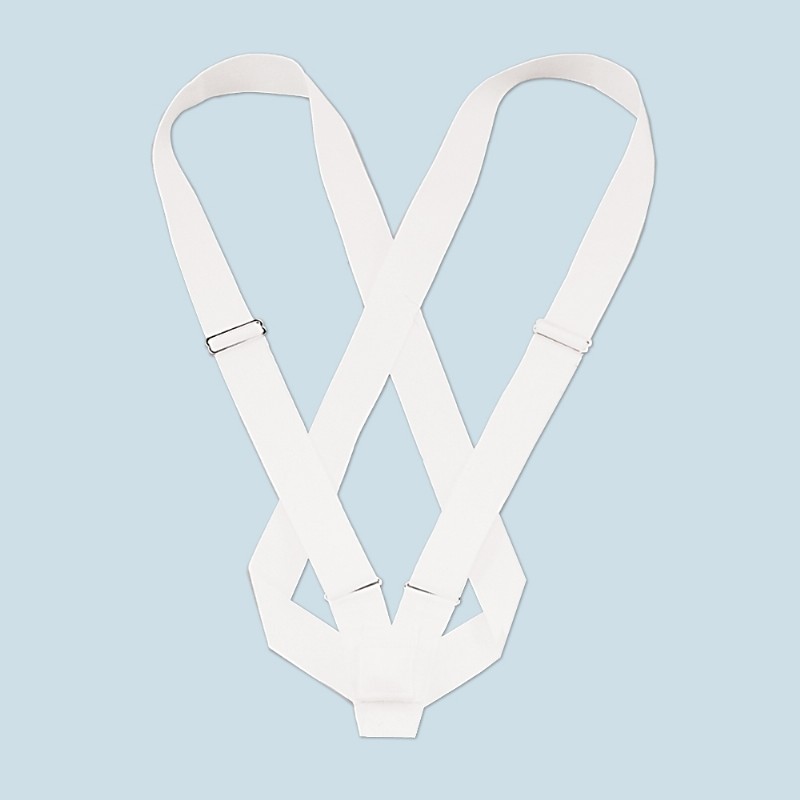 Webbing Parade Carrying Belts - Double Strap - White