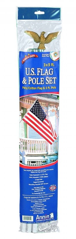 6' Sectional Aluminum Flagpole - American Flag Set