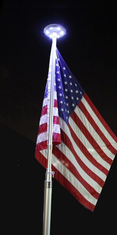 Bronze Solar Light - In-Ground Flagpoles - Commercial