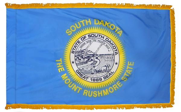 3 x 5' Nylon South Dakota Flag - Fringed