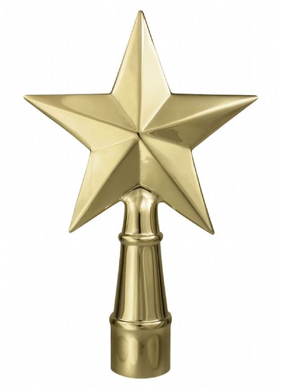 6.75'' Metal Gold Texas Star Ornament with Ferrule