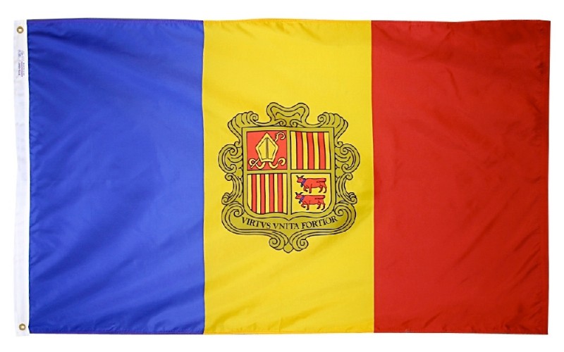 5 x 8' Nylon Andorra Flag Gov't