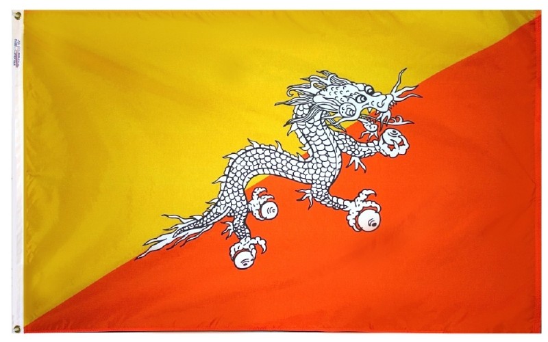 2 x 3' Nylon Bhutan Flag