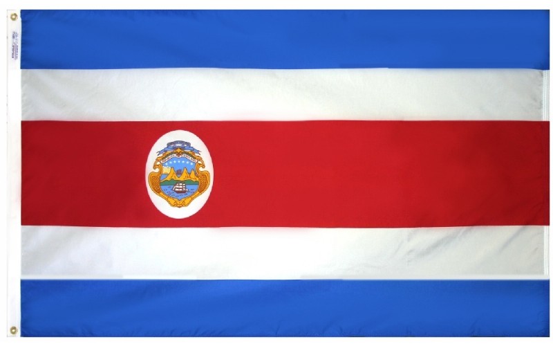 5 x 8' Nylon Costa Rica Flag Gov't
