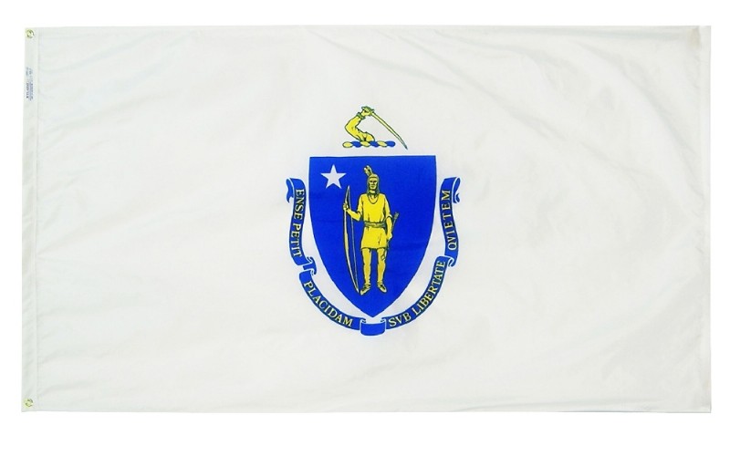3 x 5' Massachusetts Flag and Mounting Set