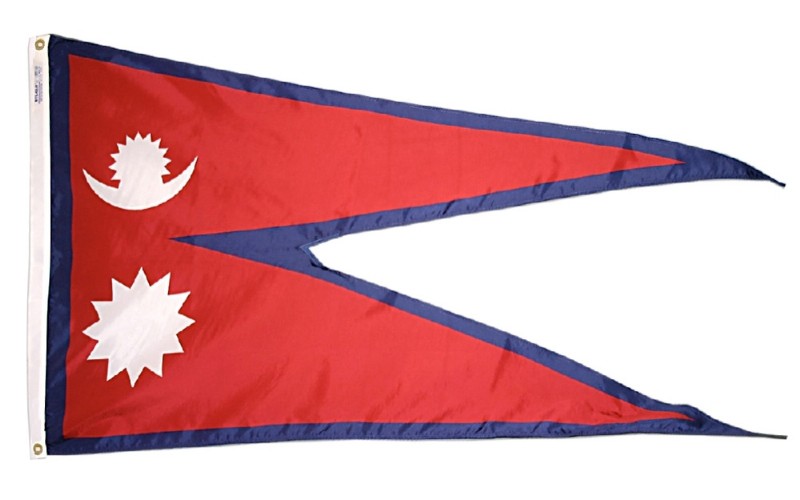 NEPAL FLAG  5'X3' BRAND NEW EYELETS POLYESTER BRAND NEW 
