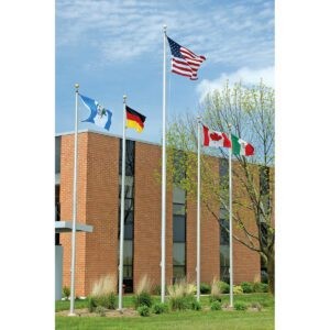 35' Satin Finish - Aluminum Architectural Ground-Set Flagpole - External Halyard