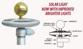 7 1/2 x 2Inch Large Solar Light for Flag Poles 